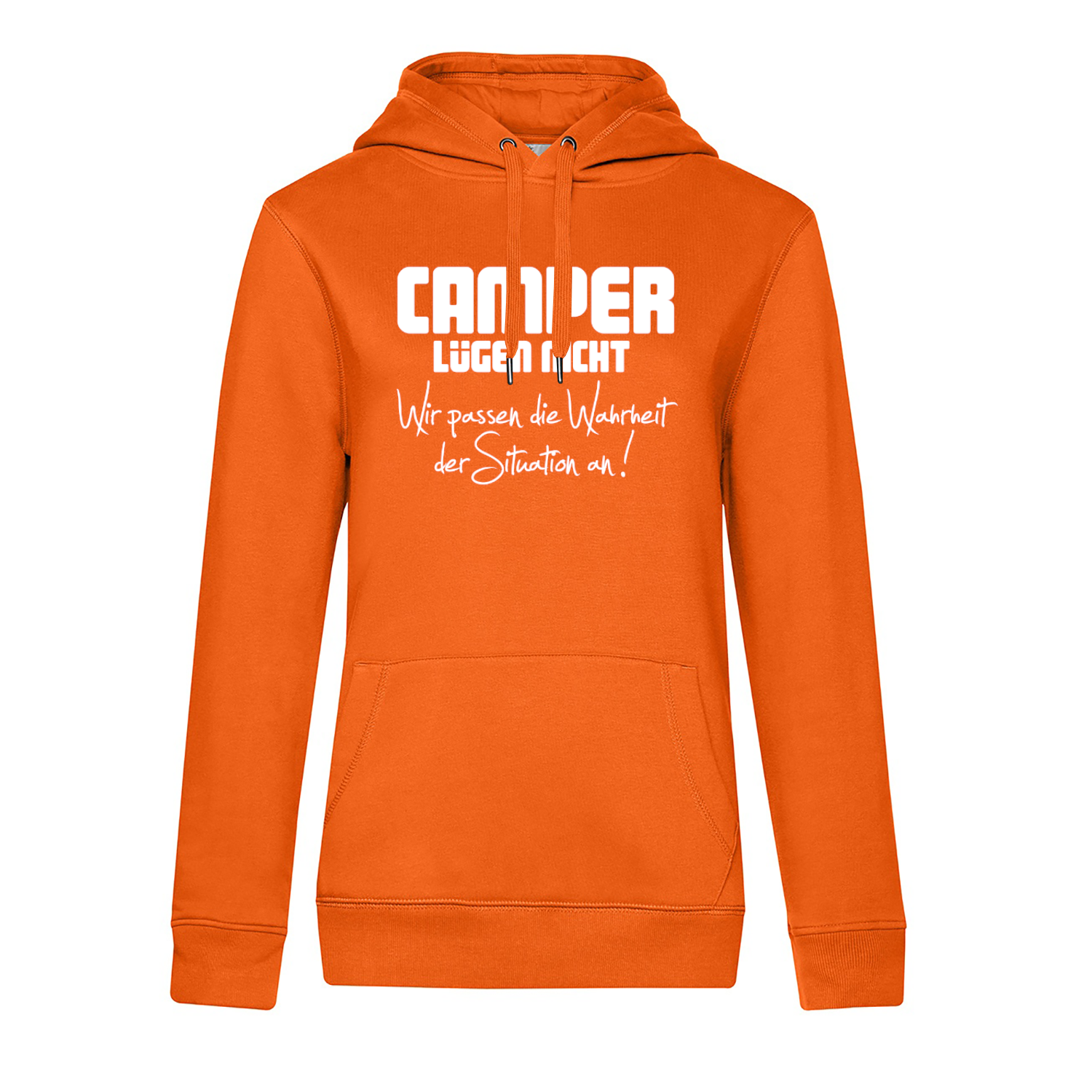 Camper lügen nicht - Camping Hoodie für Frauen - Unser Hoodie für Camper ist die ideale Camping Kleidung. Unsere Hoodies eignen sich für Wohnmobil, Wohnwagen oder Dauercamper. Ideal auch als Geschenk für Camper.