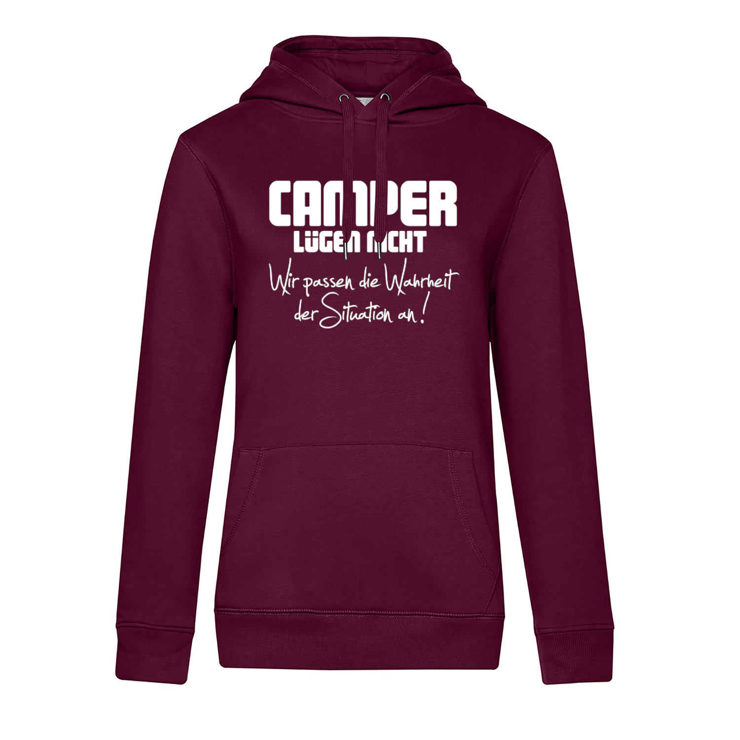 Camper lügen nicht - Camping Hoodie für Frauen - Unser Hoodie für Camper ist die ideale Camping Kleidung. Unsere Hoodies eignen sich für Wohnmobil, Wohnwagen oder Dauercamper. Ideal auch als Geschenk für Camper.