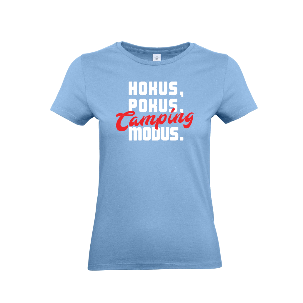 Camper-Klamotten-T-Shirt-Hokus-Pokus-Camping-Modus-sb HOKUS, POKUS, CAMPING MODUS - Camping T-Shirt für eine Camperin-