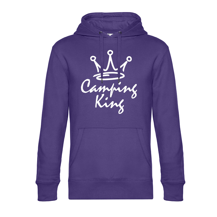 Camping King - Unser Hoodie für Camper ist die ideale Camping Kleidung. Unsere Hoodies eignen sich für Wohnmobil, Wohnwagen oder Dauercamper. Ideal auch als Geschenk für Camper.
