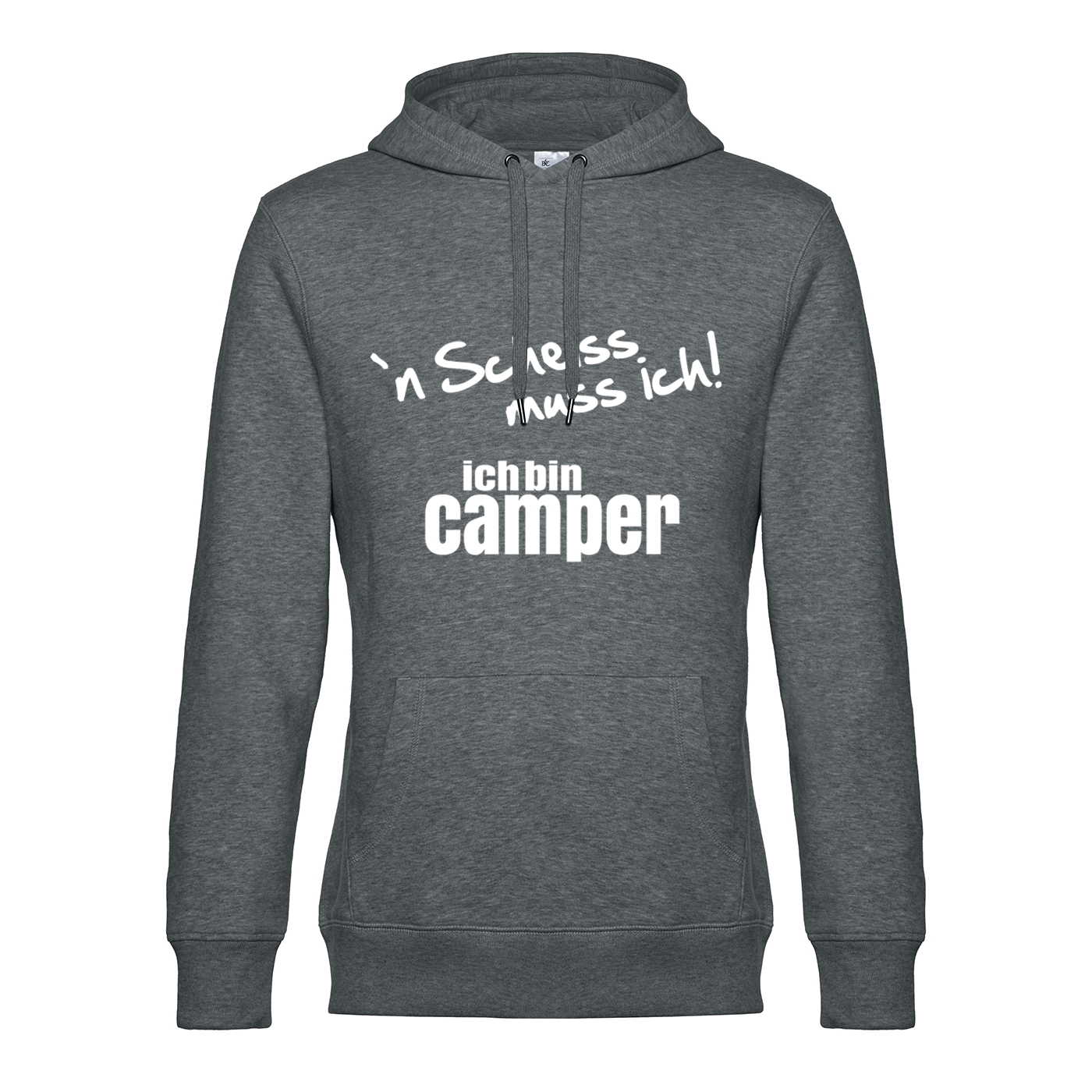 Campers Fluch, Regen und Besuch - Unser Hoodie für Camper ist die ideale Camping Kleidung. Unsere Hoodies eignen sich für Wohnmobil, Wohnwagen oder Dauercamper. Ideal auch als Geschenk für Camper.