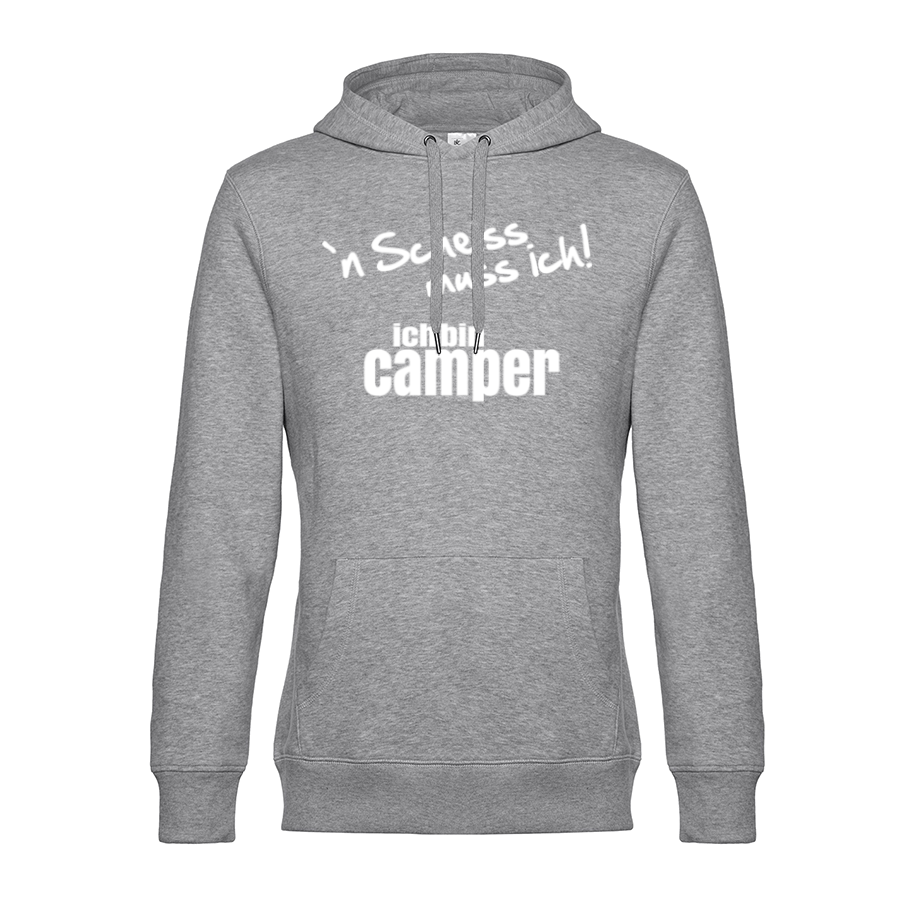 `N Scheiss muss ich! Ich bin Camper - Unser Hoodie für Camper ist die ideale Camping Kleidung. Unsere Hoodies eignen sich für Wohnmobil, Wohnwagen oder Dauercamper. Ideal auch als Geschenk für Camper.