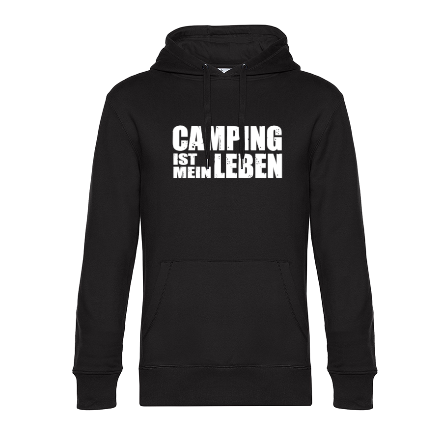 Camping ist mein Leben - Unser Hoodie für Camper ist die ideale Camping Kleidung. Unsere Hoodies eignen sich für Wohnmobil, Wohnwagen oder Dauercamper. Ideal auch als Geschenk für Camper.