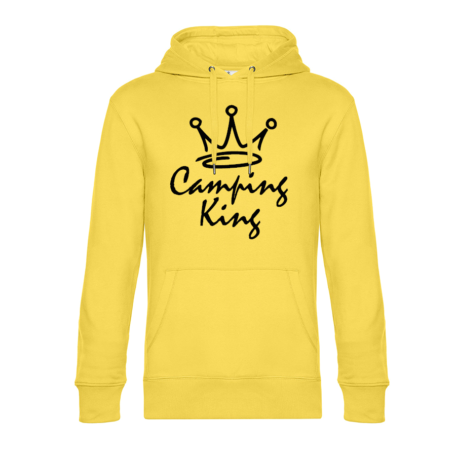 Camping King - Unser Hoodie für Camper ist die ideale Camping Kleidung. Unsere Hoodies eignen sich für Wohnmobil, Wohnwagen oder Dauercamper. Ideal auch als Geschenk für Camper.