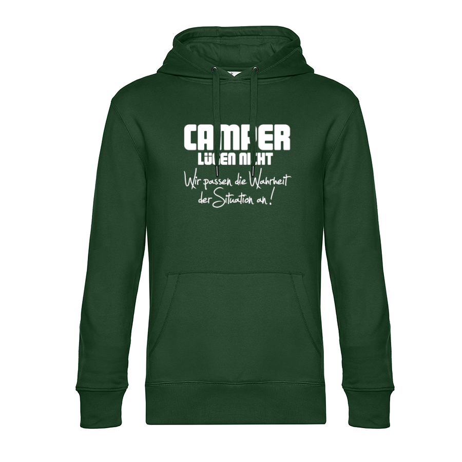 Camper lügen nicht, wir passen die Wahrheit der Situation an! - Unser Hoodie für Camper ist die ideale Camping Kleidung. Unsere Hoodies eignen sich für Wohnmobil, Wohnwagen oder Dauercamper. Ideal auch als Geschenk für Camper.