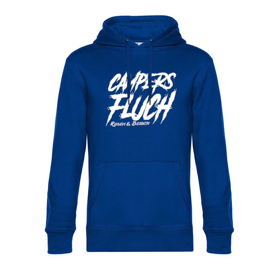 Campers Fluch, Regen und Besuch - Unser Hoodie für Camper ist die ideale Camping Kleidung. Unsere Hoodies eignen sich für Wohnmobil, Wohnwagen oder Dauercamper. Ideal auch als Geschenk für Camper.
