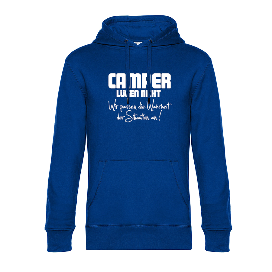 Camper lügen nicht, wir passen die Wahrheit der Situation an! - Unser Hoodie für Camper ist die ideale Camping Kleidung. Unsere Hoodies eignen sich für Wohnmobil, Wohnwagen oder Dauercamper. Ideal auch als Geschenk für Camper.