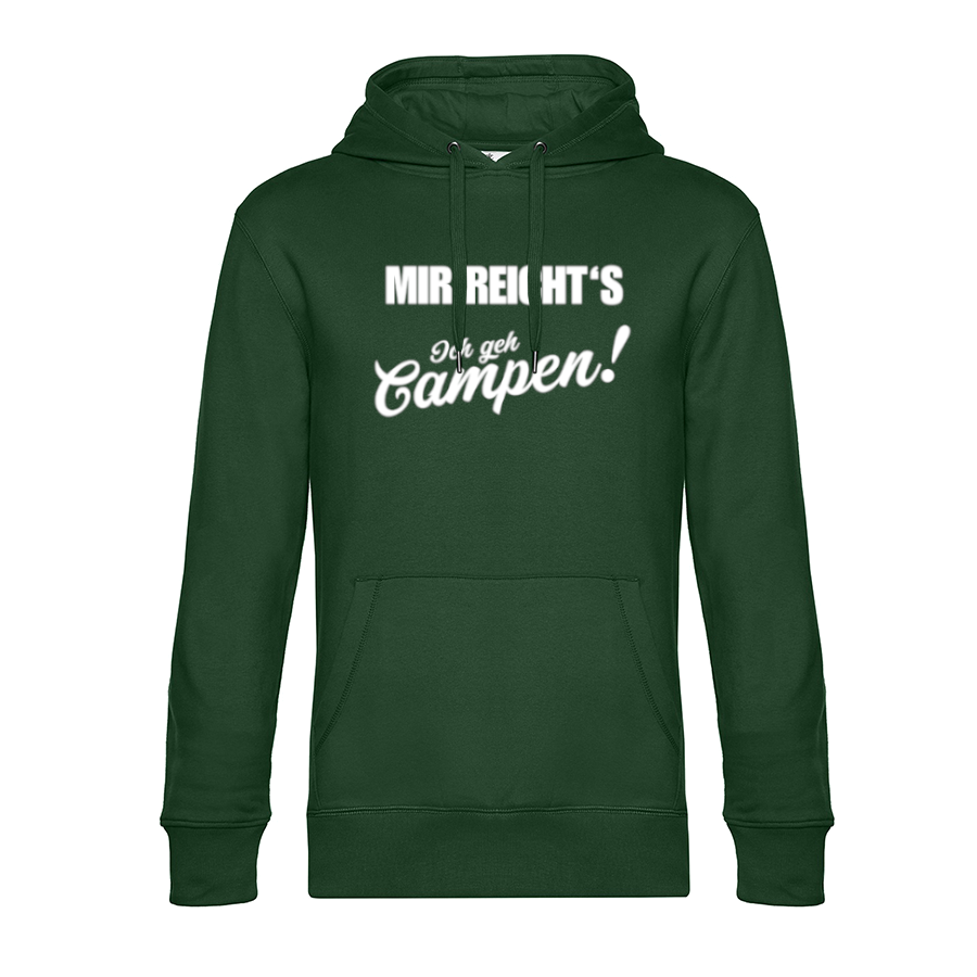 Mir reicht´s! Ich geh Campen - Unser Hoodie für Camper ist die ideale Camping Kleidung. Unsere Hoodies eignen sich für Wohnmobil, Wohnwagen oder Dauercamper. Ideal auch als Geschenk für Camper.