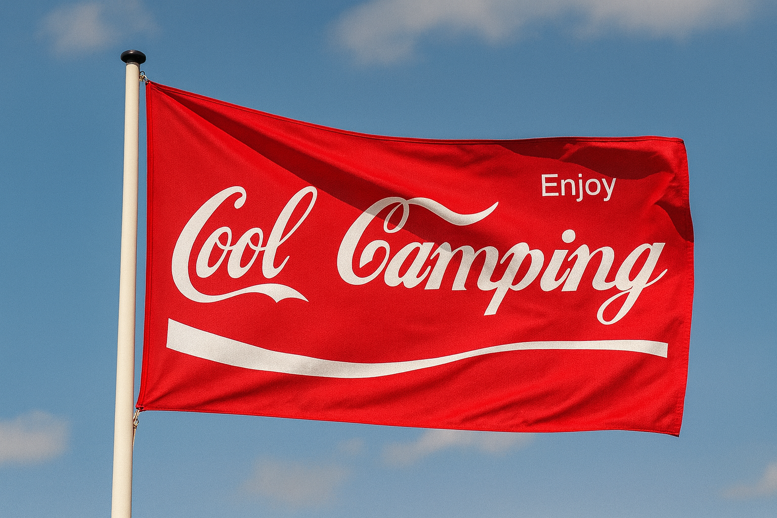 Cool Camping | 150 × 90 cm | Wetterfeste Camping Fahne für Vanlife & Outdoor