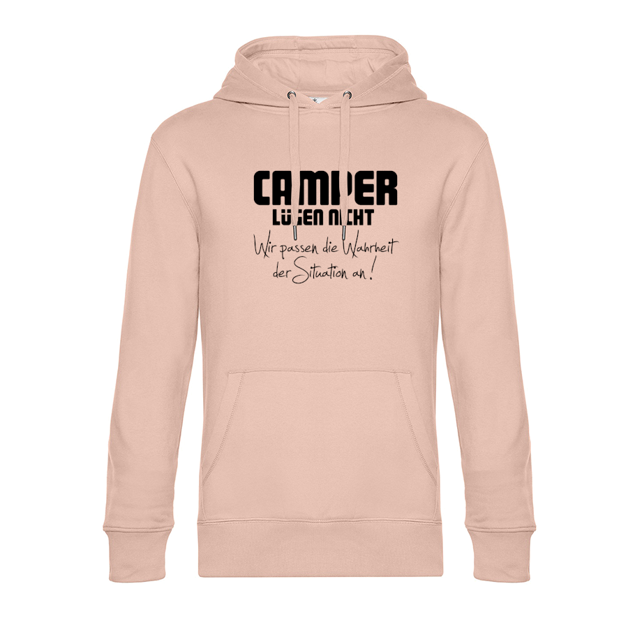 Camper lügen nicht, wir passen die Wahrheit der Situation an! - Unser Hoodie für Camper ist die ideale Camping Kleidung. Unsere Hoodies eignen sich für Wohnmobil, Wohnwagen oder Dauercamper. Ideal auch als Geschenk für Camper.