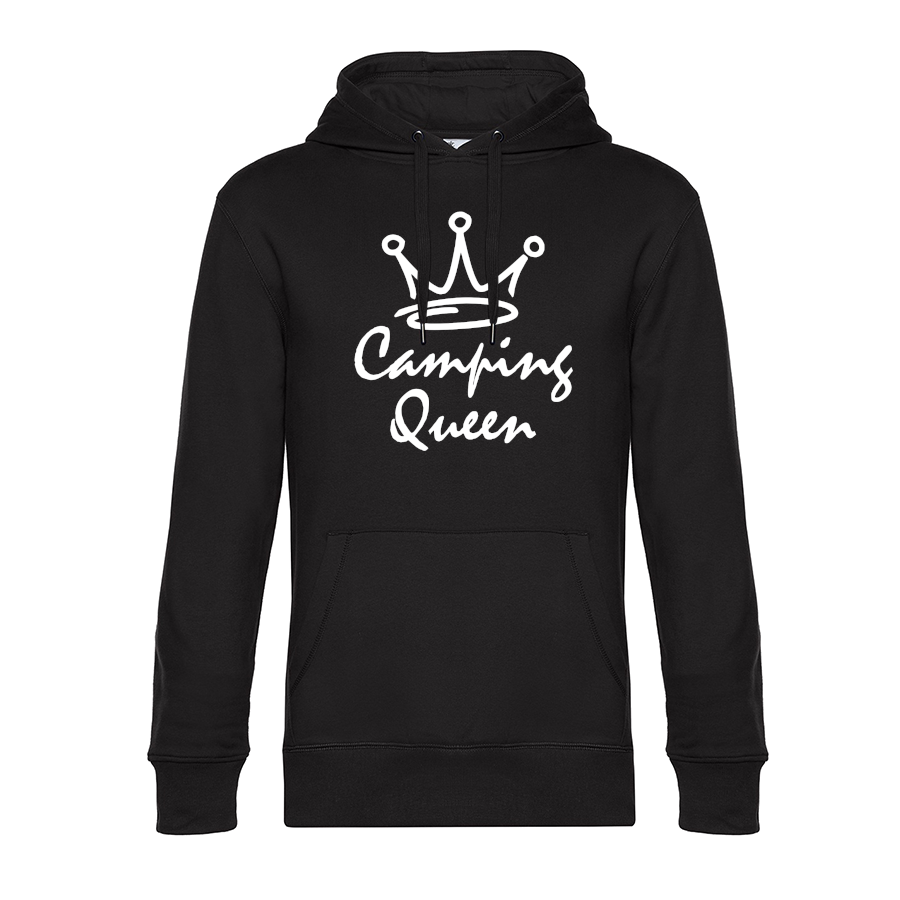 Camping Queen - Unser Hoodie für Camper ist die ideale Camping Kleidung. Unsere Hoodies eignen sich für Wohnmobil, Wohnwagen oder Dauercamper. Ideal auch als Geschenk für Camper.