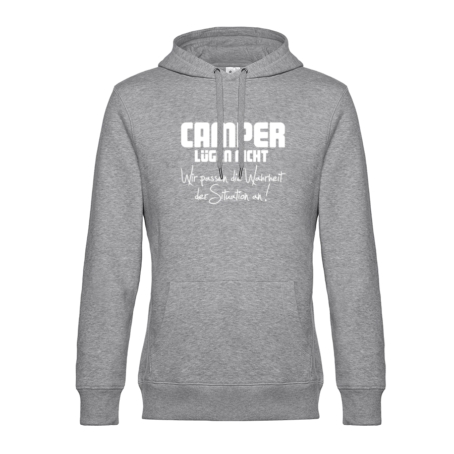 Camper lügen nicht, wir passen die Wahrheit der Situation an! - Unser Hoodie für Camper ist die ideale Camping Kleidung. Unsere Hoodies eignen sich für Wohnmobil, Wohnwagen oder Dauercamper. Ideal auch als Geschenk für Camper.