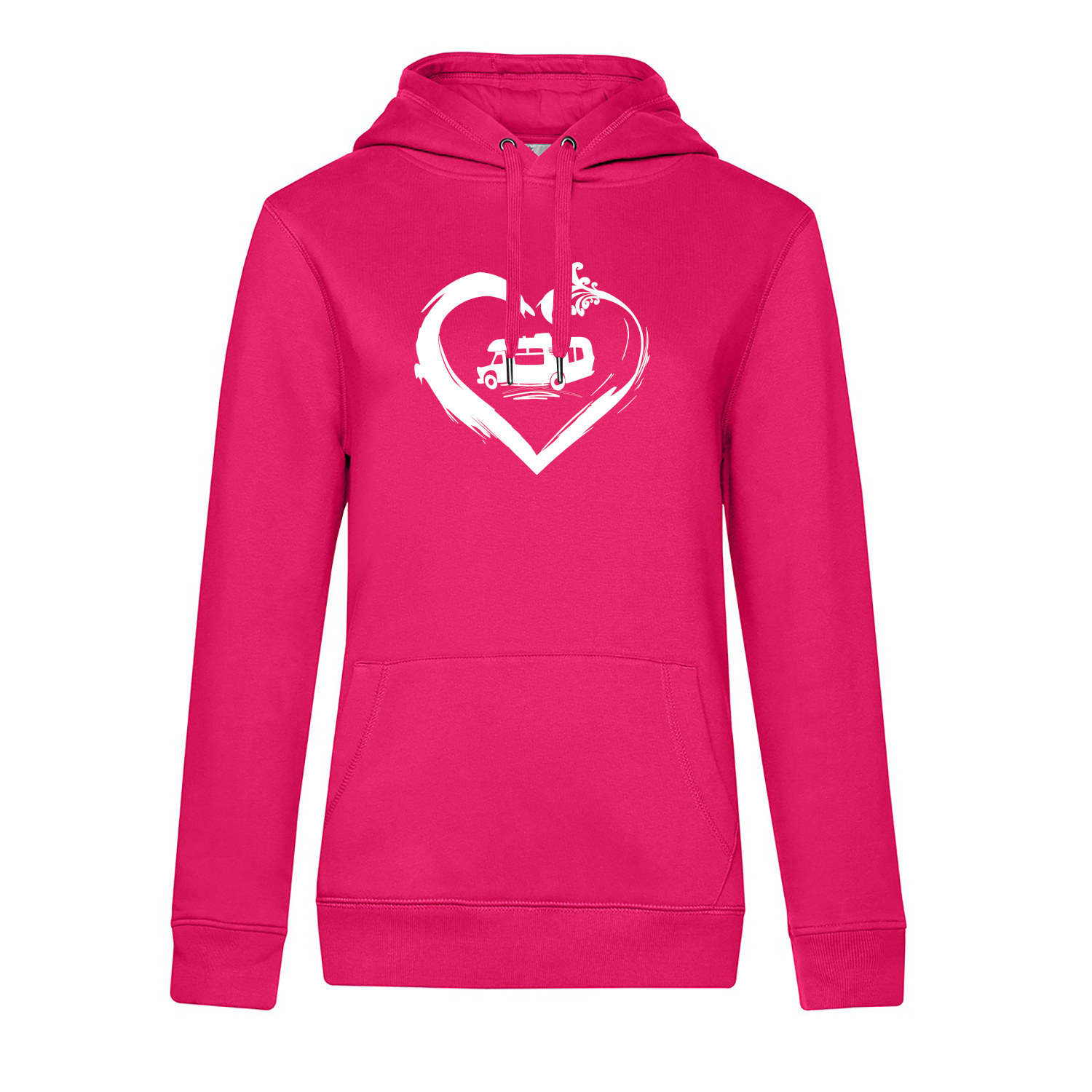 Wohnmobil mit Herz - Camping Hoodie für Frauen - Unser Hoodie für Camper ist die ideale Camping Kleidung. Unsere Hoodies eignen sich für Wohnmobil, Wohnwagen oder Dauercamper. Ideal auch als Geschenk für Camper.